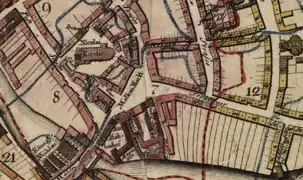 Map with "Groß. Jüdenhof", Molkenmarkt, Nikolaiviertel and Parochialkirche, 1811
