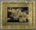 Iron plaque depicting a mounted Samurai battling Mongol foot soldiers, made by Komai in a cartouche on the back between 1890 and 1900. Found at Russell-Cotes Art Gallery & Museum in Bournmouth, England.