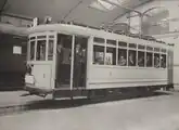 Electric tram motor carriage for the city tram network of the Oost-Java Stoomtram-Maatschappij (East Java Steam Tram Company) in Surabaya on Java, built by the Hannoversche Waggonfabrik (HaWa) in 1923 and supplied through the intervention of probably the Dutch branch of the NV formerly Ruhaak en Co. in Java