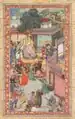 Circumcision ceremony for Akbar's sons. (Bottom left corner)