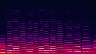 Spectrogram of this recording of a violin playing. Note the harmonics occurring at whole-number multiples of the fundamental frequency.