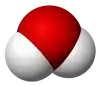 Space filling model of a water molecule